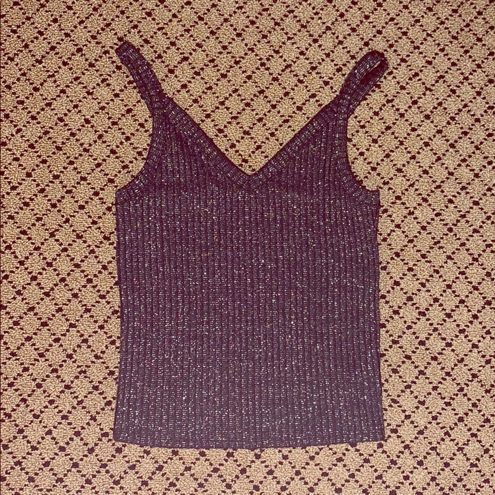 American Eagle Metallic Gray cropped tank